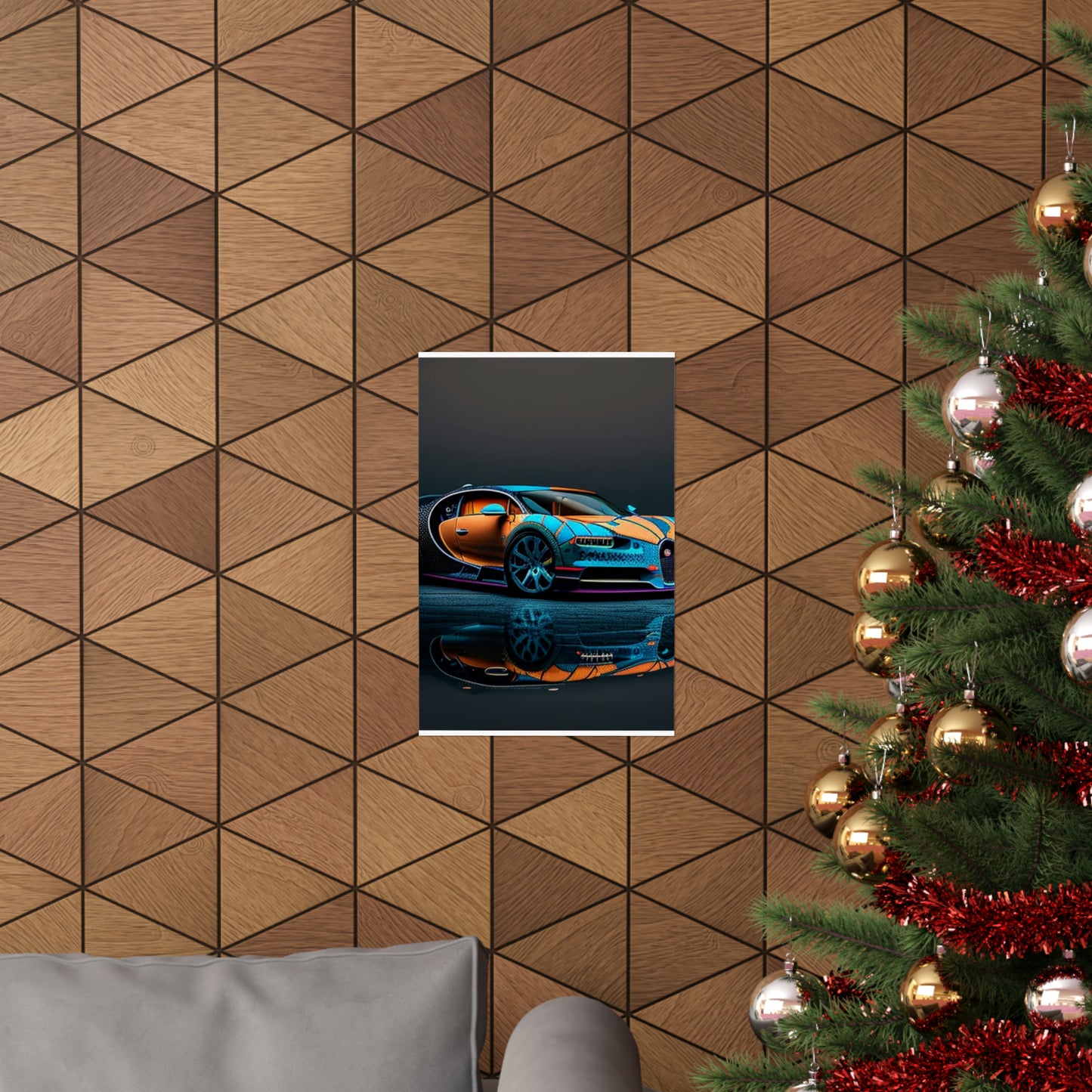 Premium Matte Vertical Posters Bugatti Blue 1