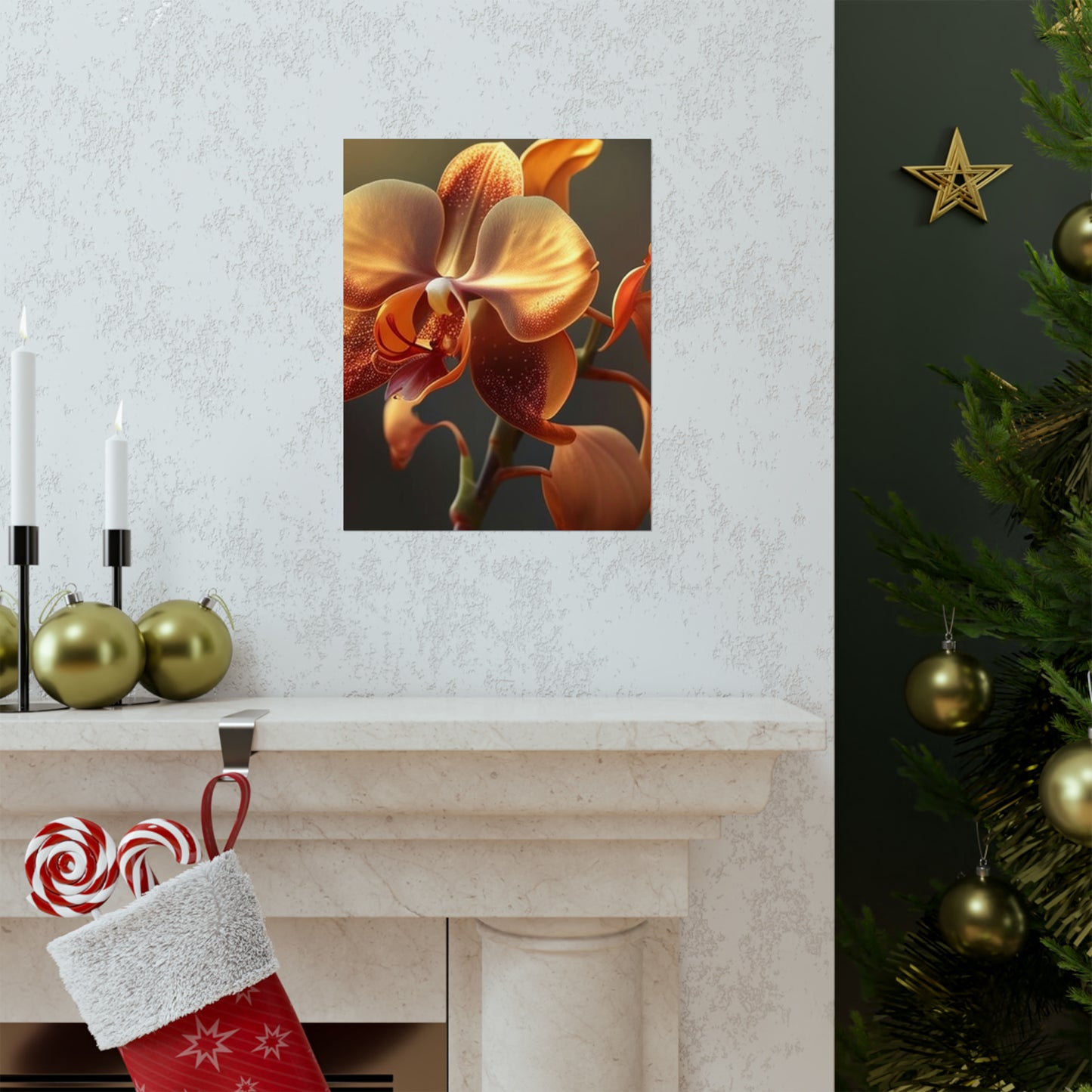 Premium Matte Vertical Posters Orange Orchid 1
