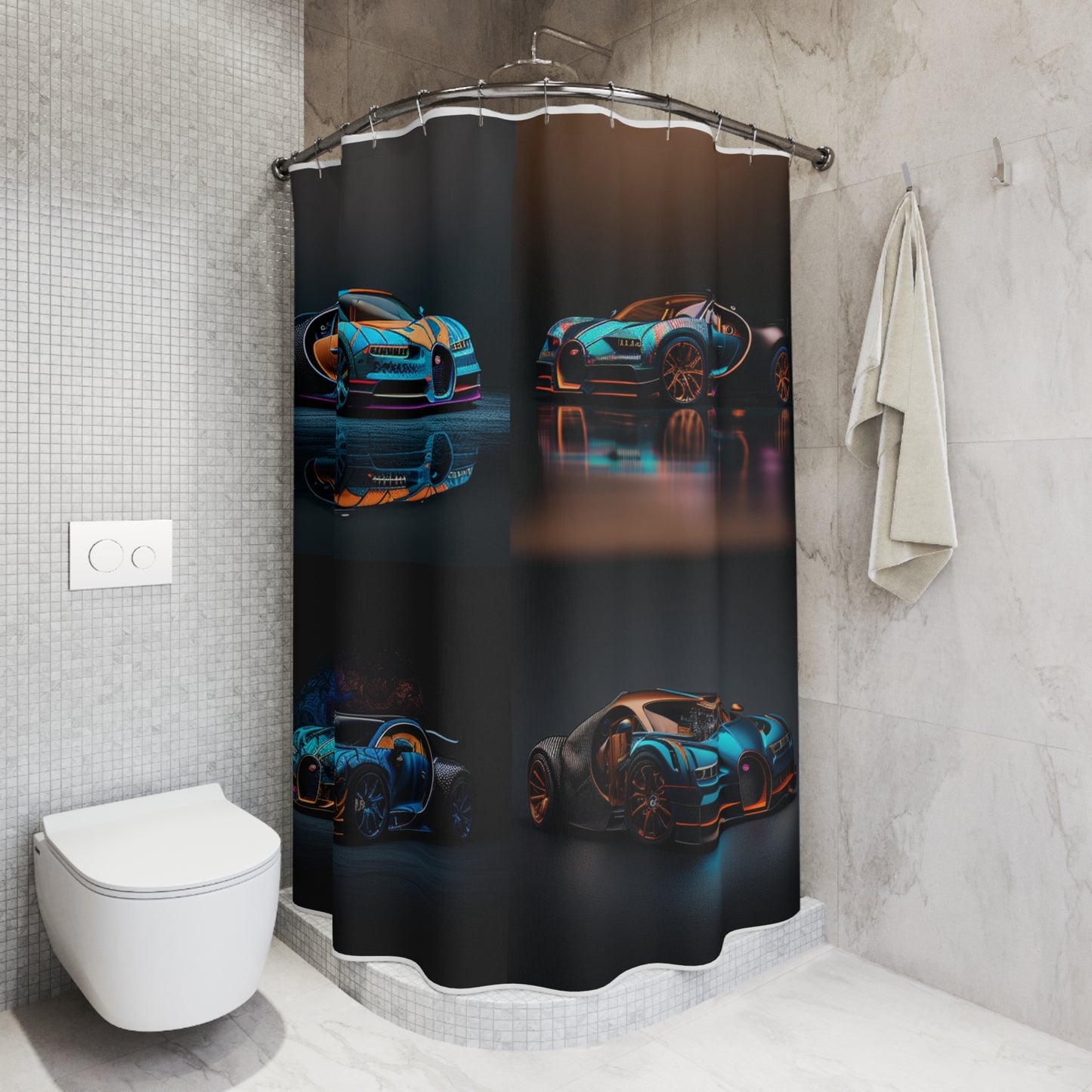 Polyester Shower Curtain Bugatti Blue 5