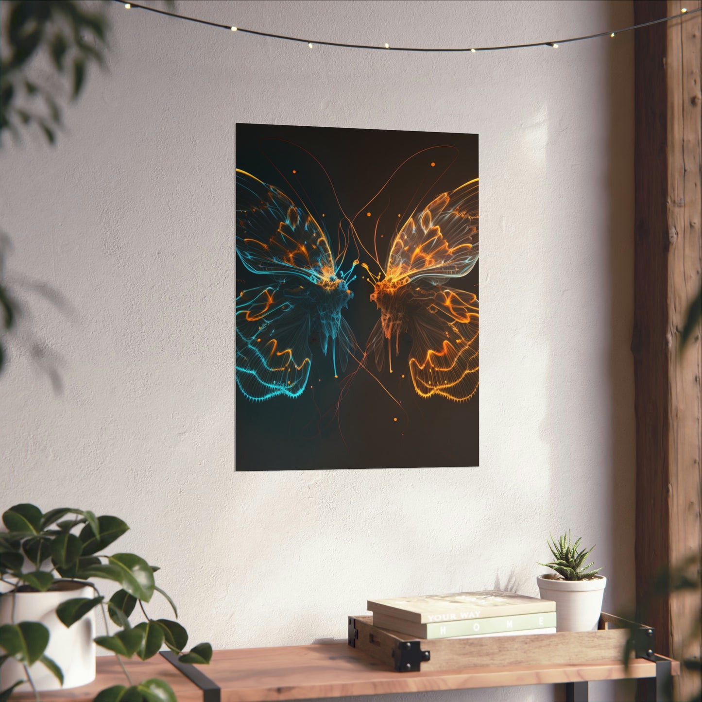 Premium Matte Vertical Posters Neon Glo Butterfly 1