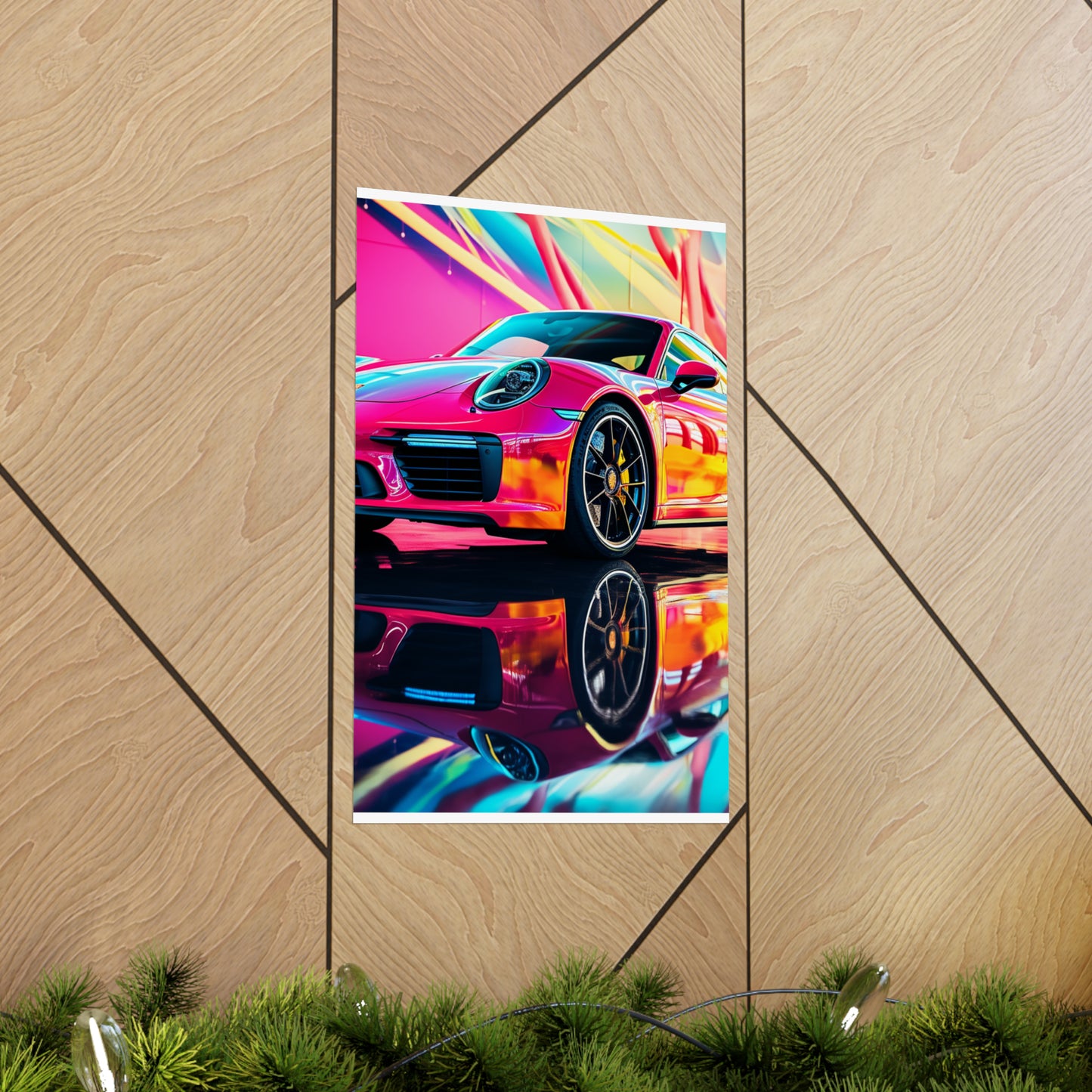 Premium Matte Vertical Posters Macro Porsche 4