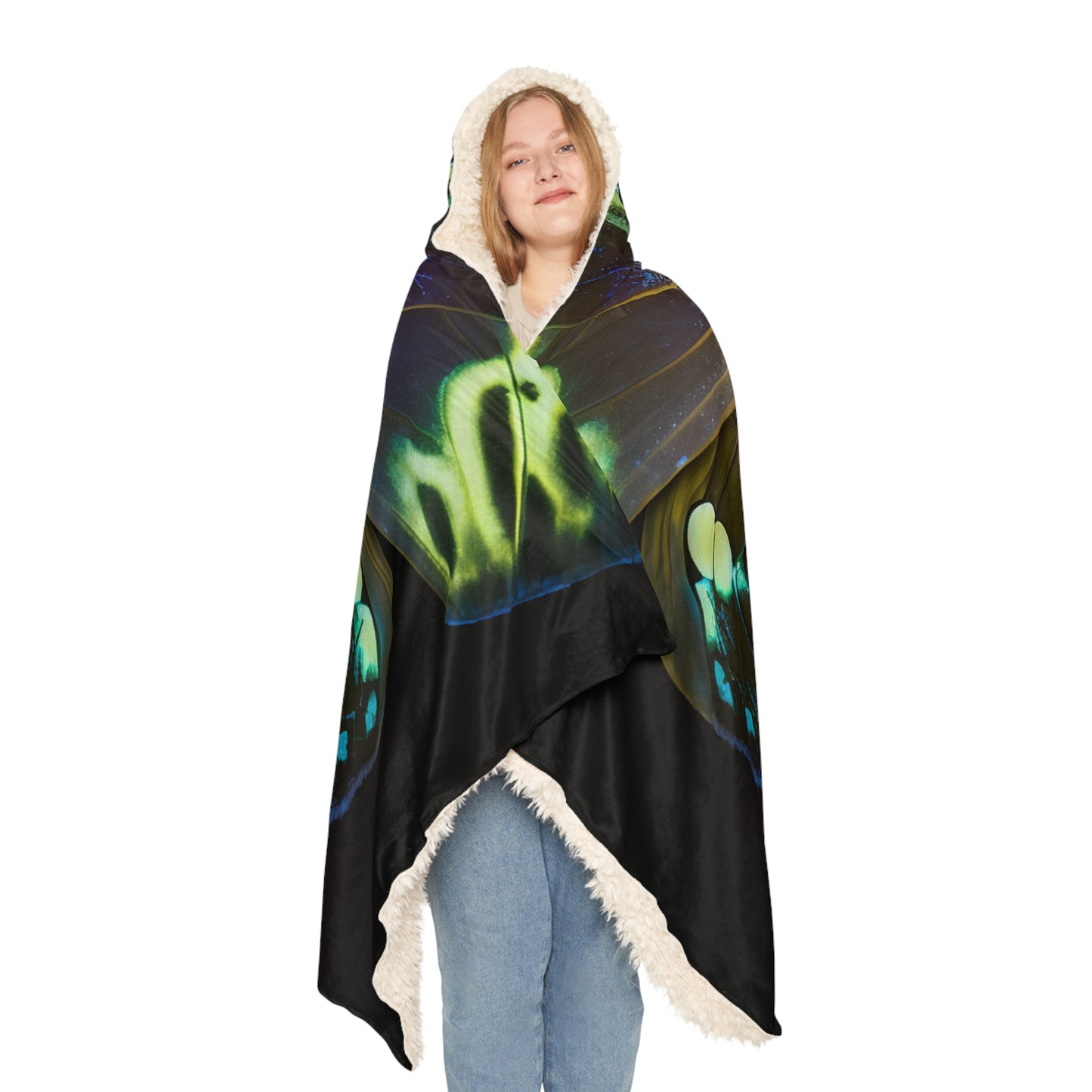 Snuggle Hooded Blanket Neon Hue Butterfly 1