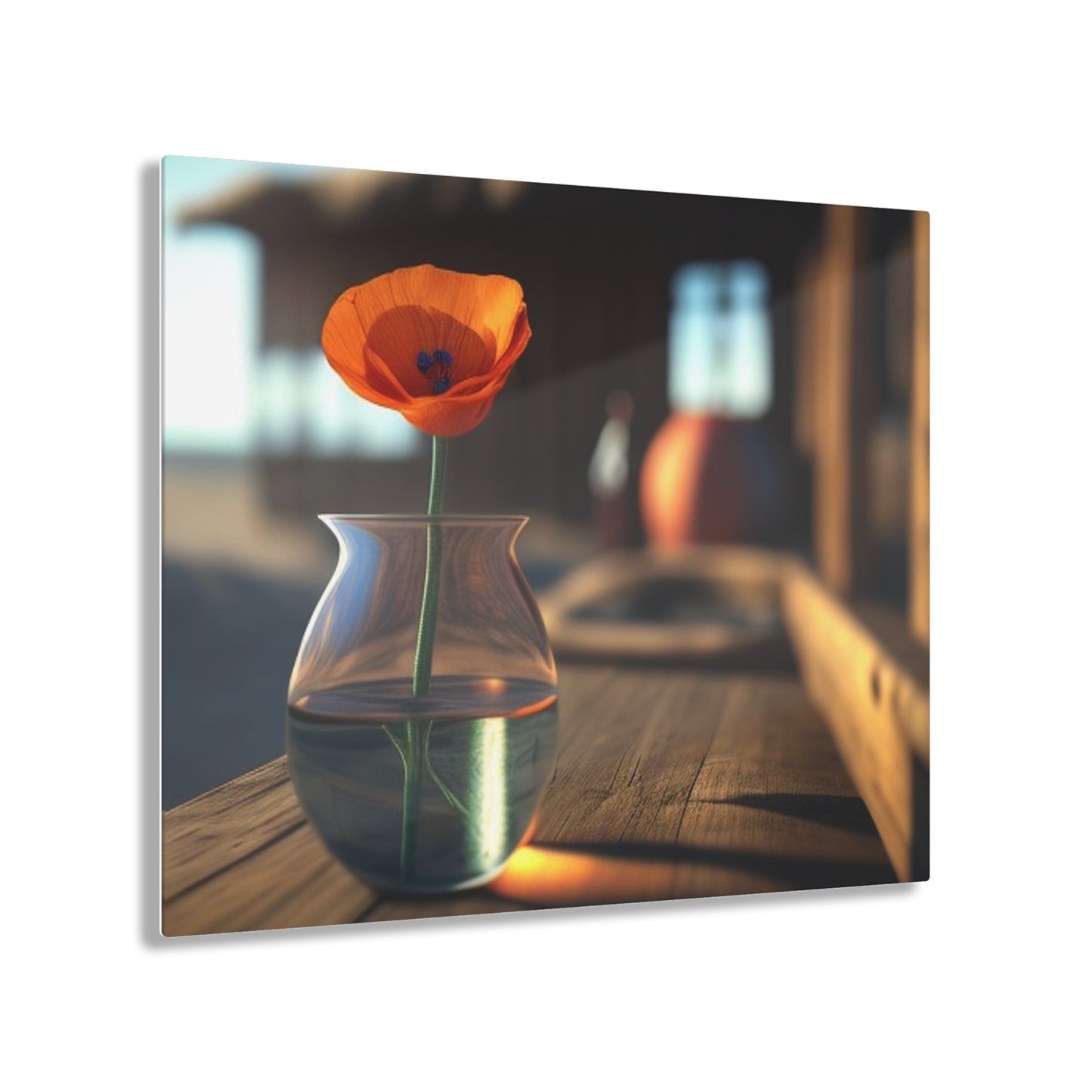 Acrylic Prints Poppy in a Glass Vase 2