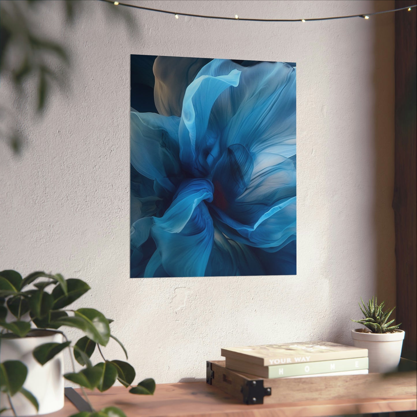 Premium Matte Vertical Posters Blue Tluip Abstract 2