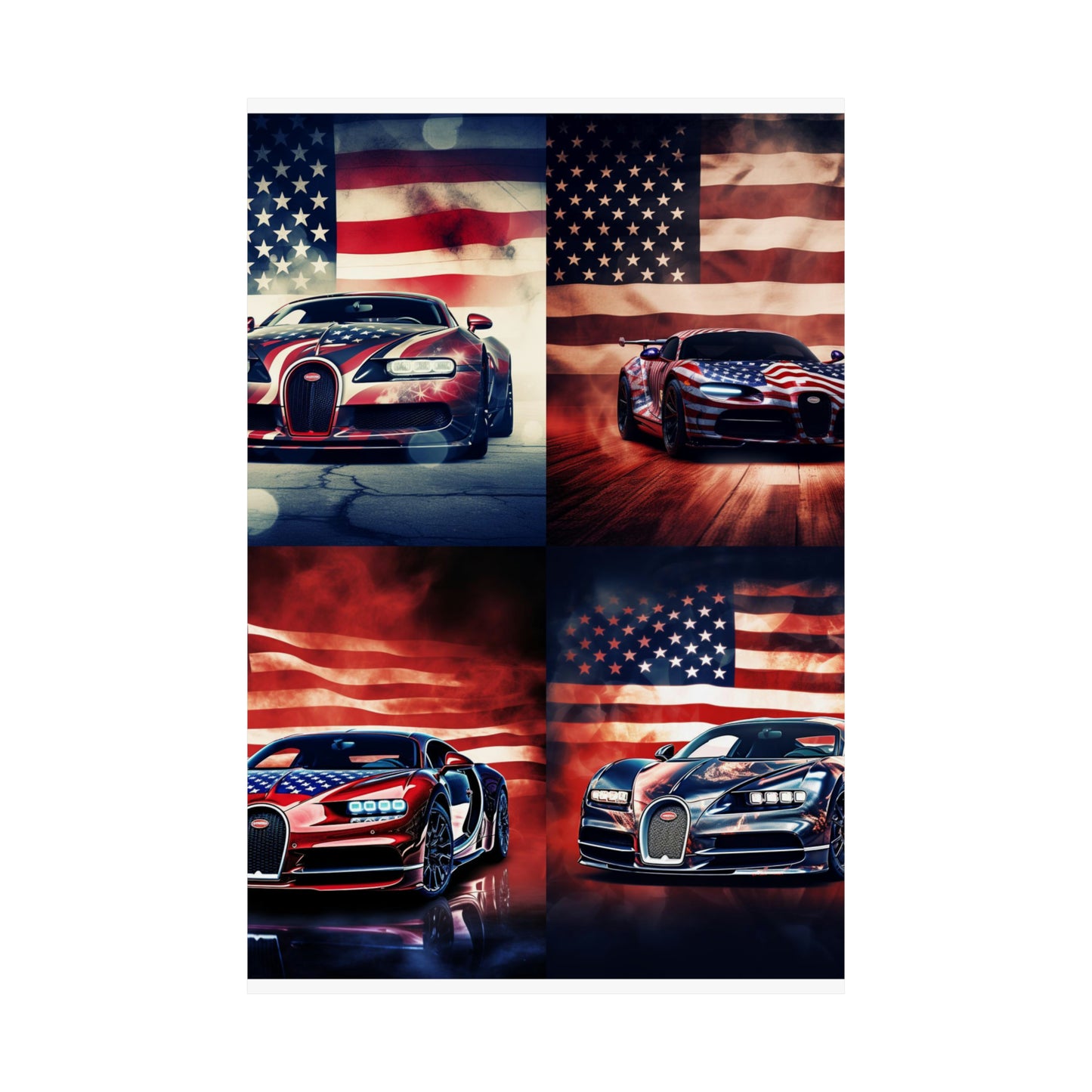 Premium Matte Vertical Posters Abstract American Flag Background Bugatti 5