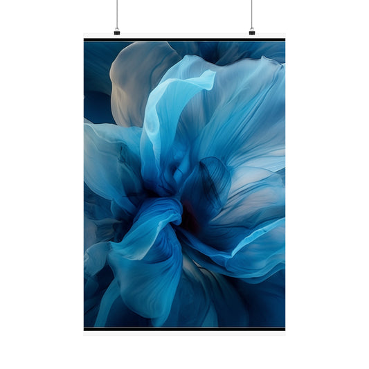 Premium Matte Vertical Posters Blue Tluip Abstract 2