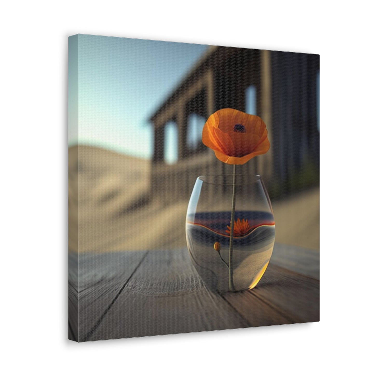 Canvas Gallery Wraps Poppy in a Glass Vase 4