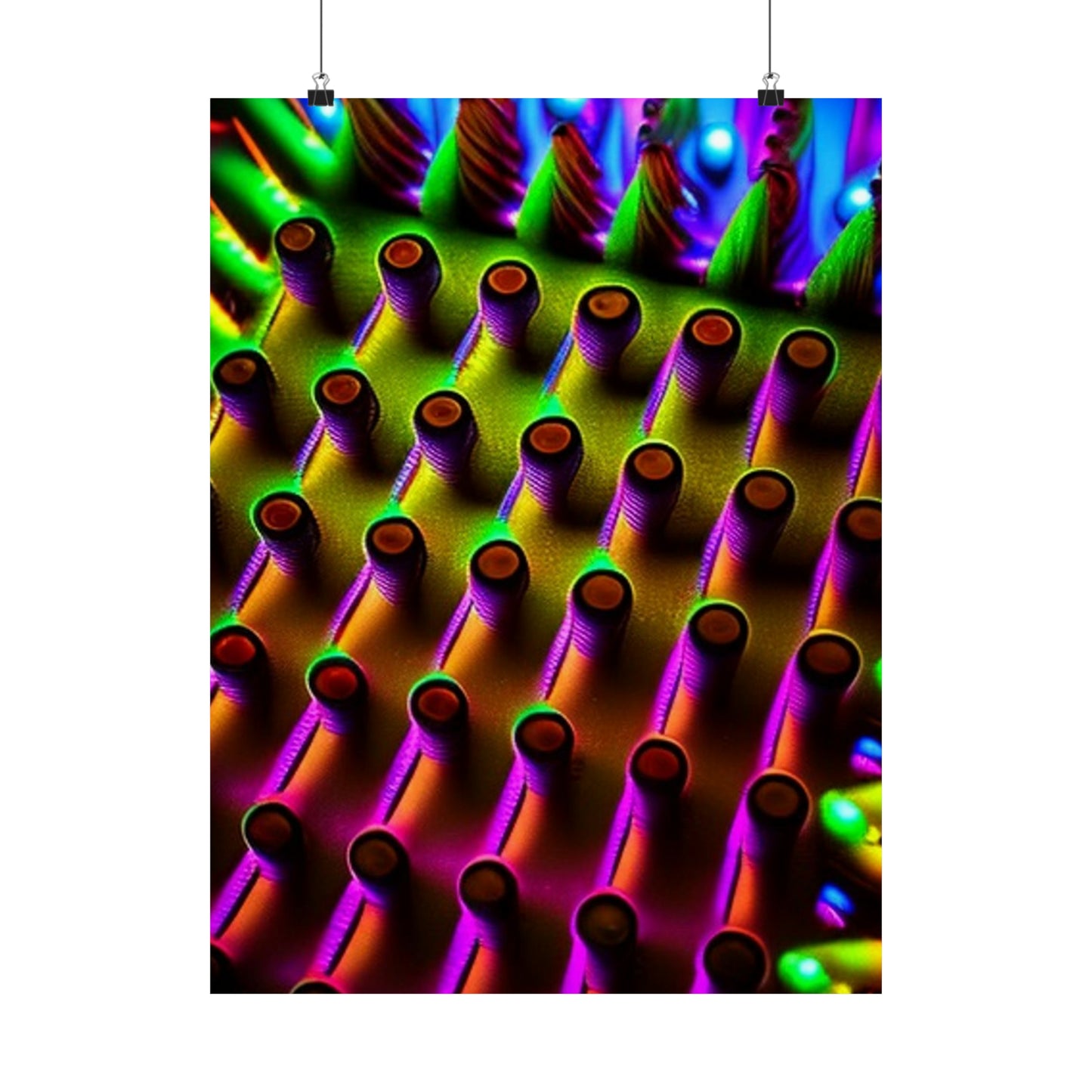 posters Macro Cactus neon square 1