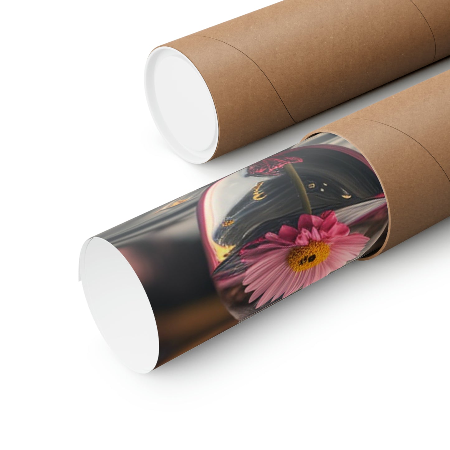 Premium Matte Vertical Posters Pink Daisy 1