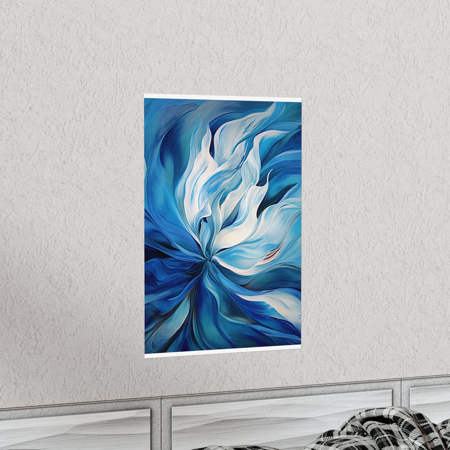 Premium Matte Vertical Posters Blue Tluip Abstract 1