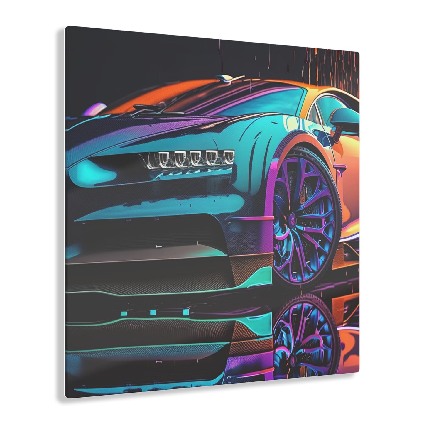 Acrylic Prints Bugatti Neon Chiron 1