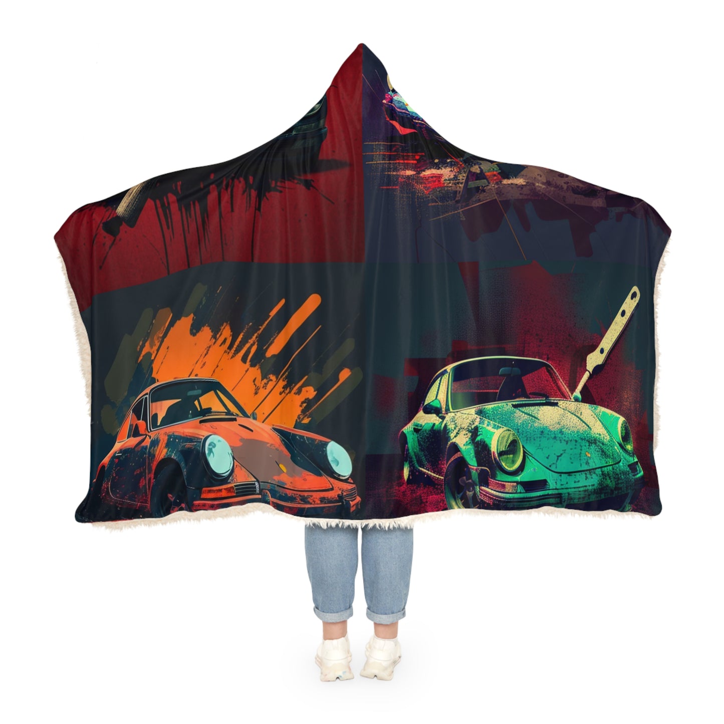 Snuggle Hooded Blanket Porsche Abstract 5