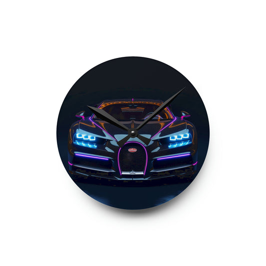 Acrylic Wall Clock Hyper Bugatti Chiron 2