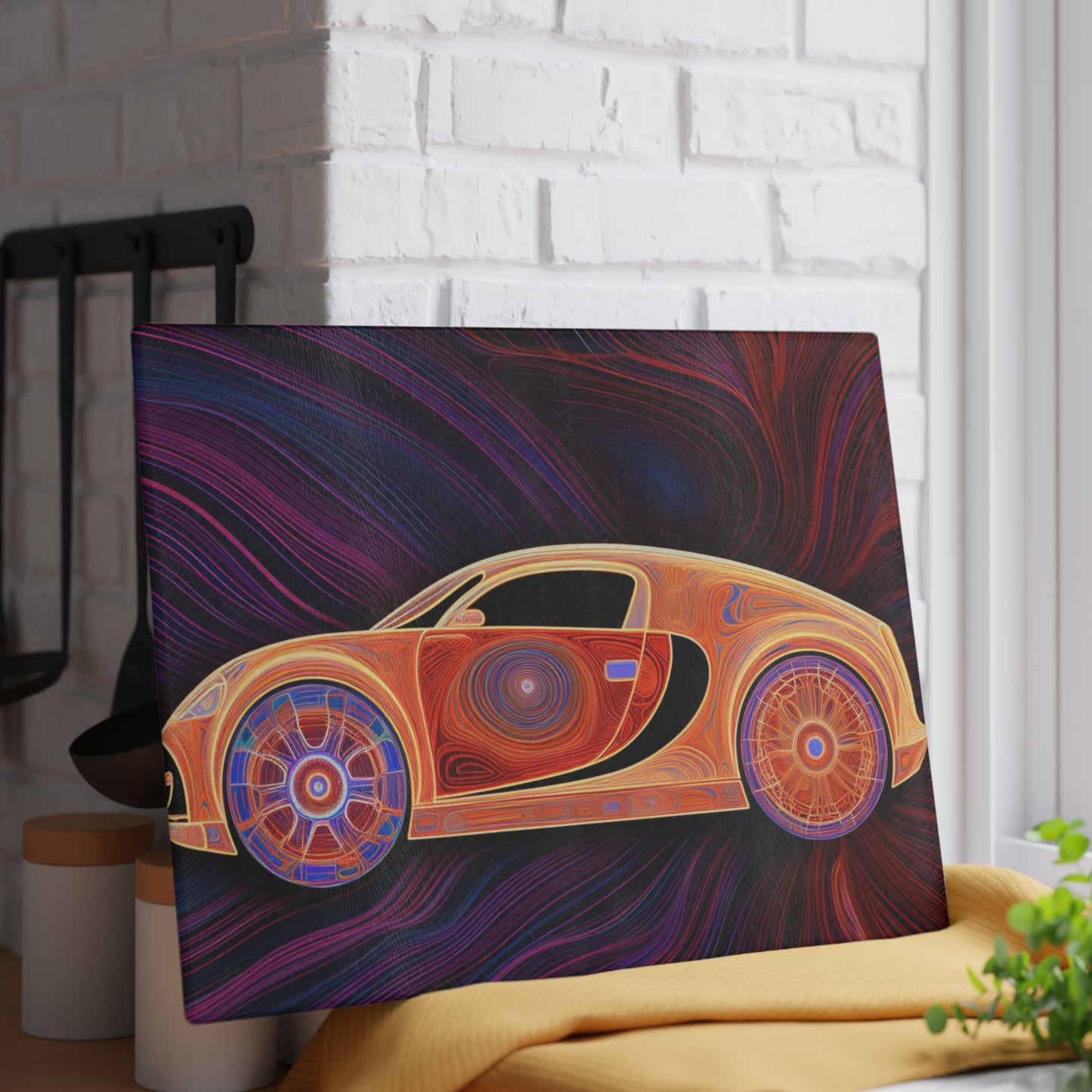 Glass Cutting Board Bugatti Abstract Concept 2