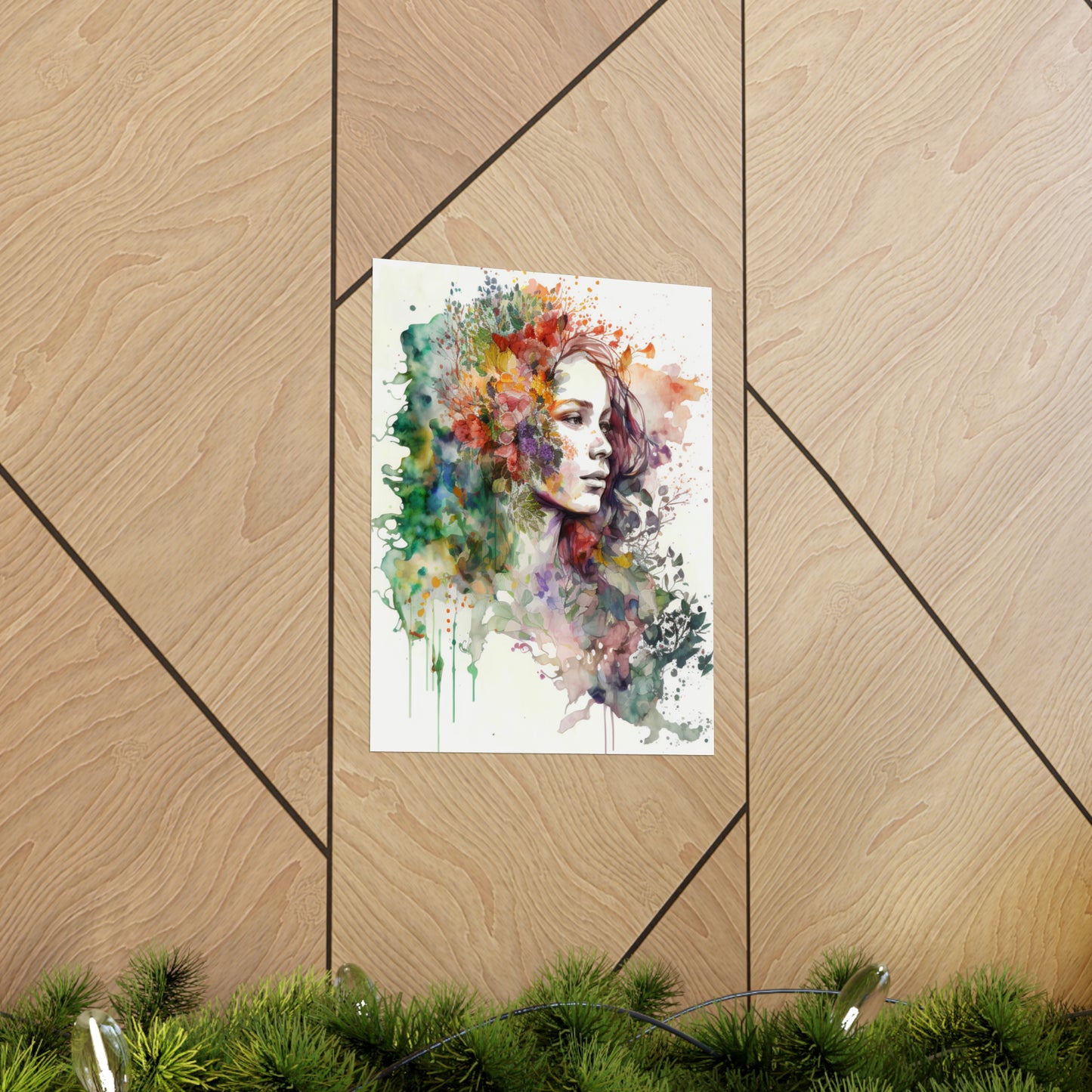 Premium Matte Vertical Posters Mother Nature Bright Spring Colors Realistic Watercolor 3