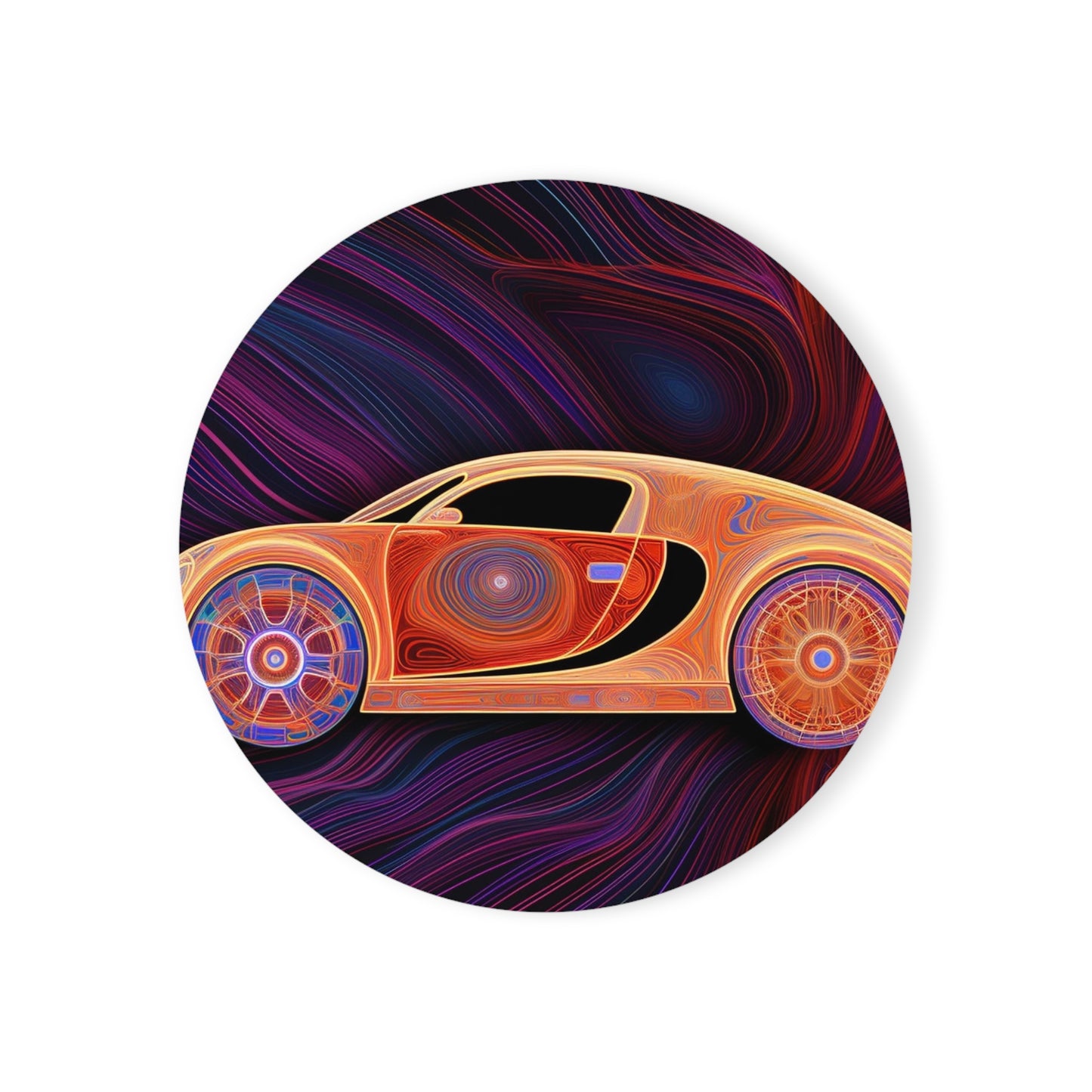 Cork Back Coaster Bugatti Abstract Concept 2