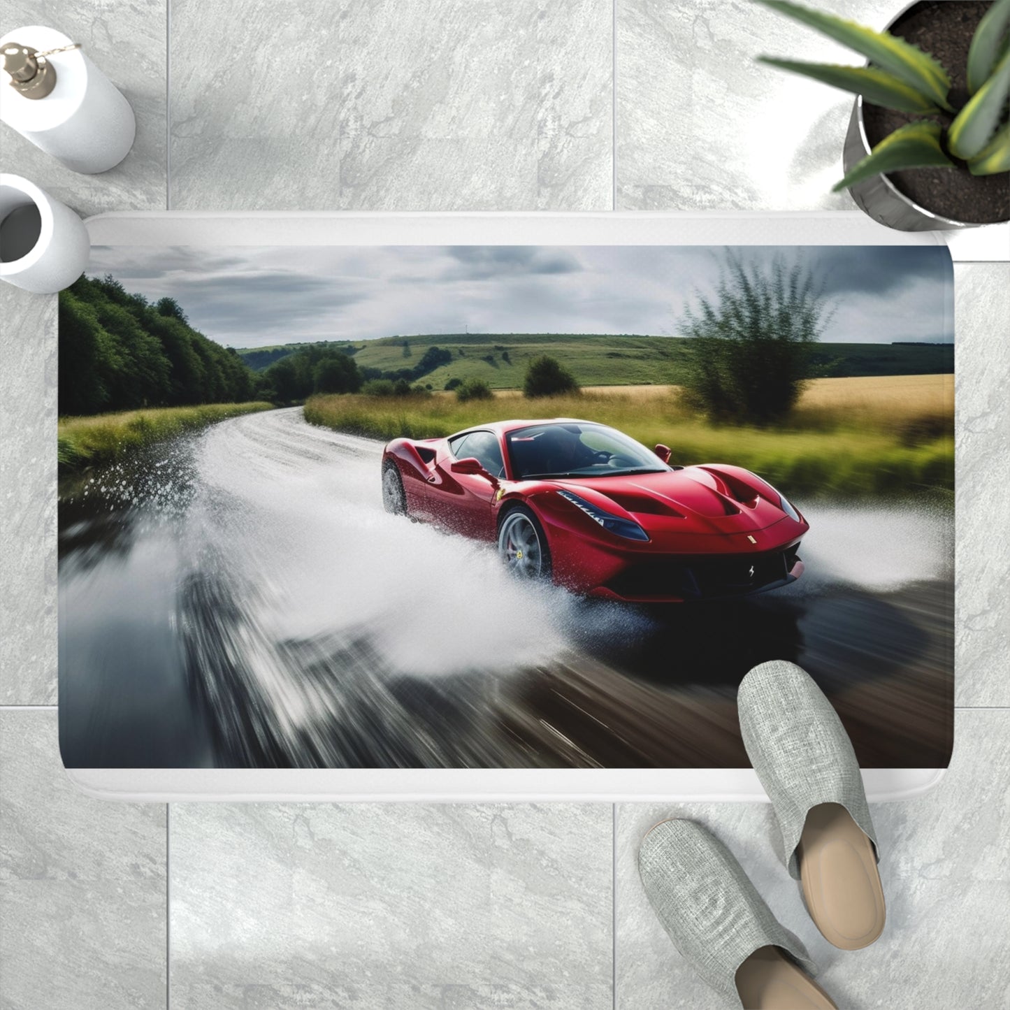 Memory Foam Bath Mat Water Ferrari Splash 4