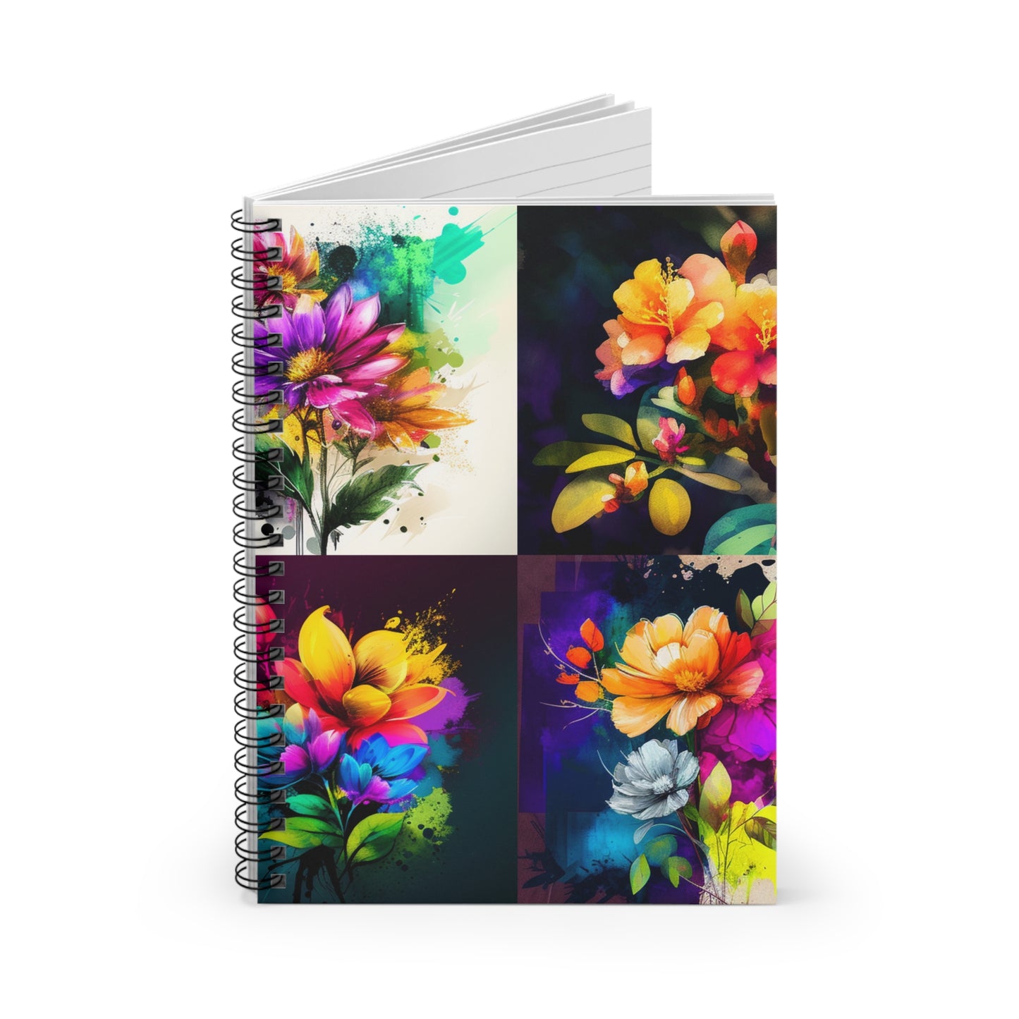 Spiral Notebook - Ruled Line Bright Spring Flowers 5