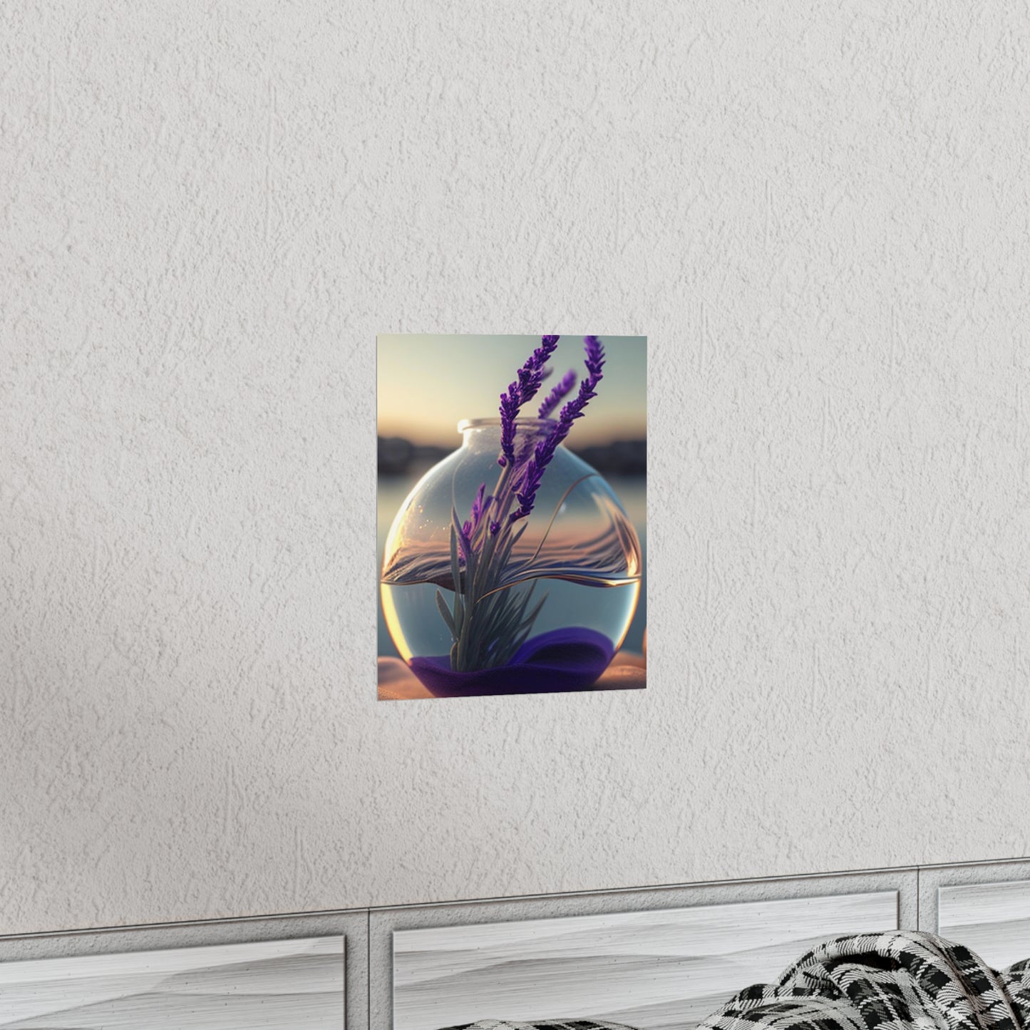 Premium Matte Vertical Posters Lavender in a vase 3