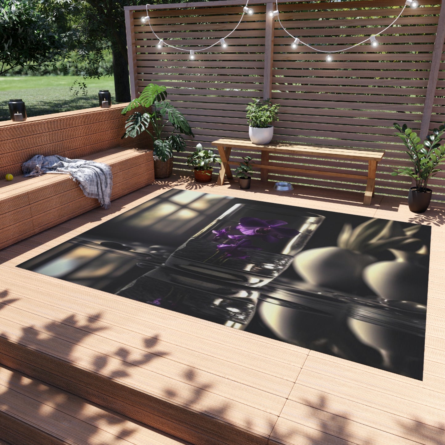 Outdoor Rug  Purple Orchid Glass vase 4