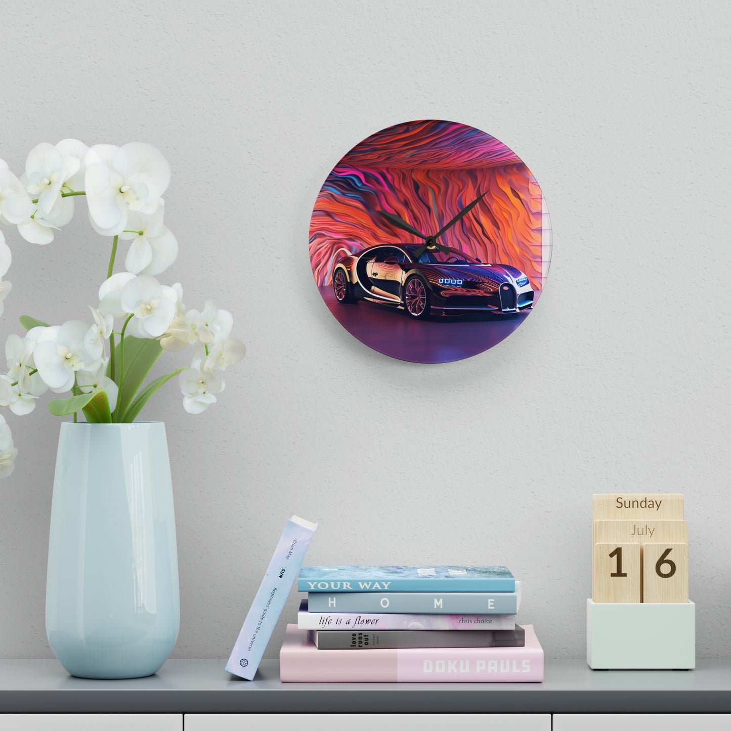 Acrylic Wall Clock Bugatti Abstract Flair 4