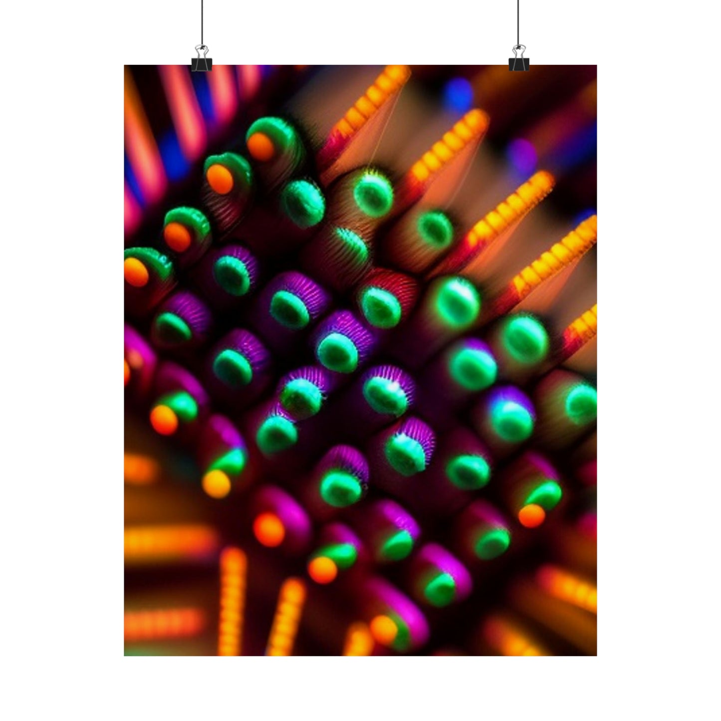 posters Macro Cactus neon square 3