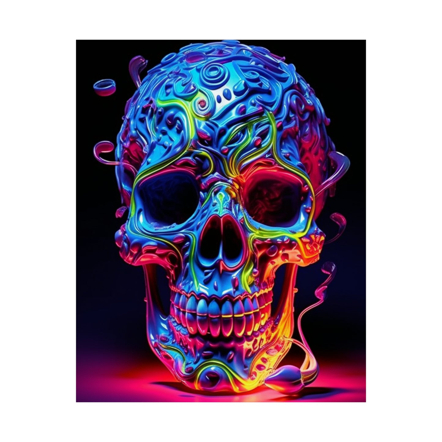 Premium Matte Vertical Posters Macro Skull Color 3