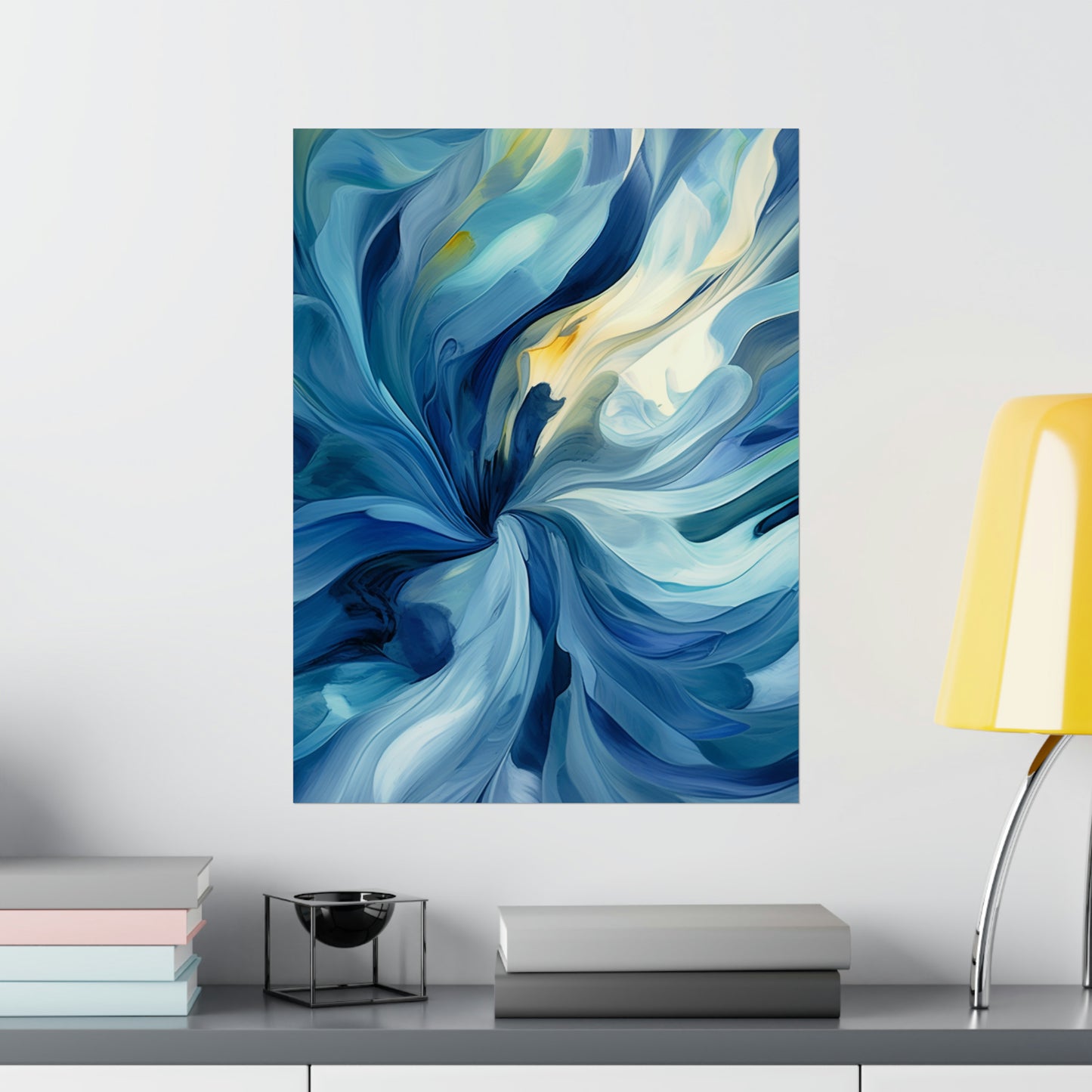 Premium Matte Vertical Posters Blue Tluip Abstract 4