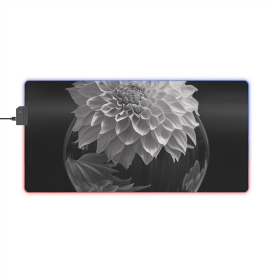 LED Gaming Mouse Pad White Dahlia 1