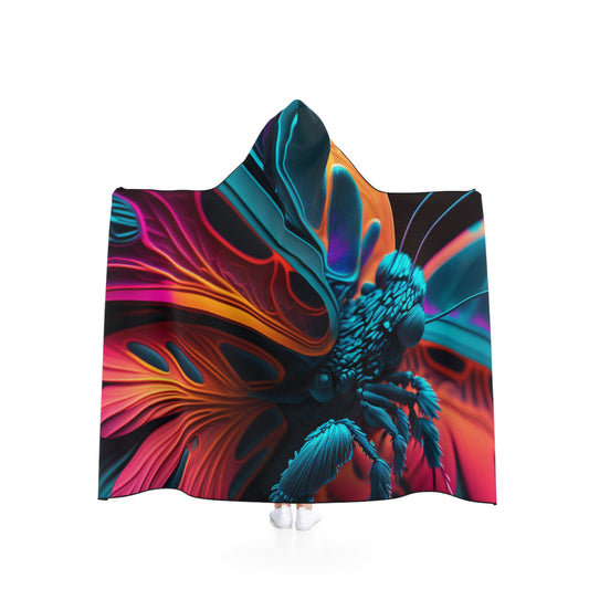 Hooded Blanket Neon Butterfly Macro 4