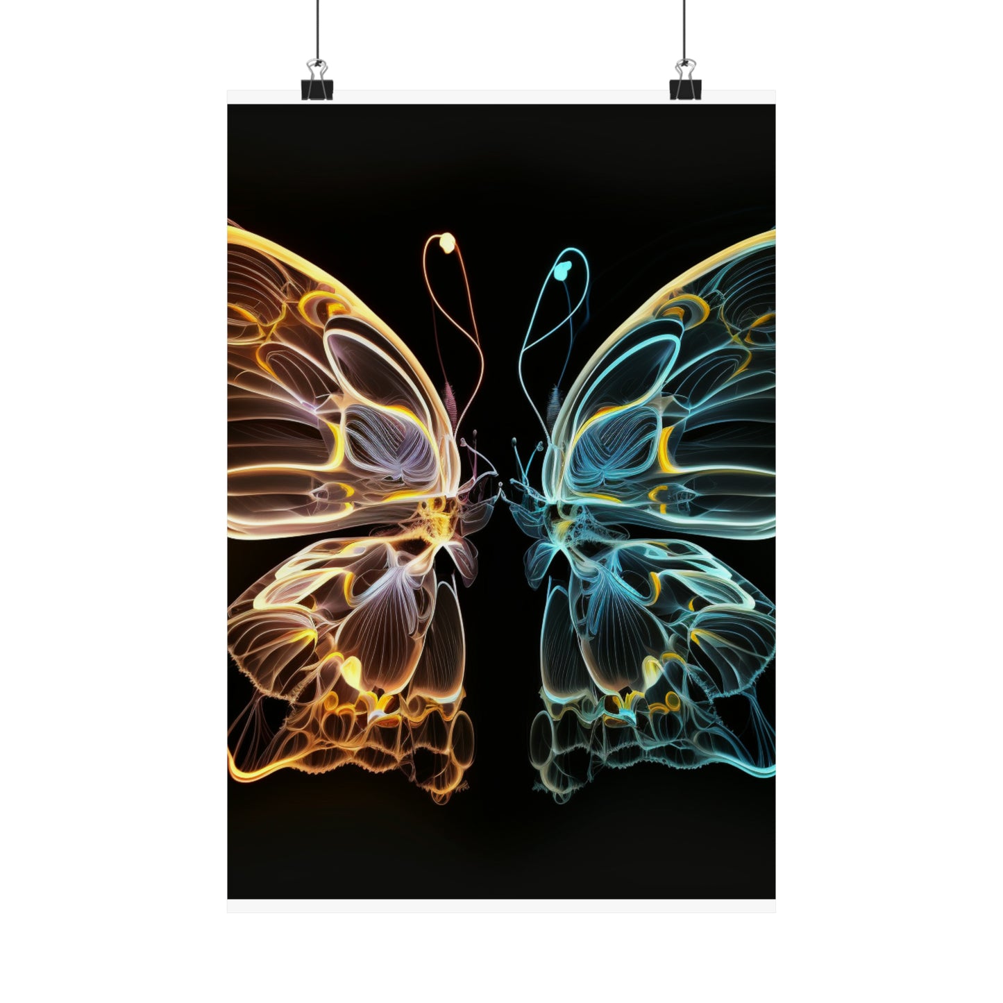 Premium Matte Vertical Posters Neon Glo Butterfly 3