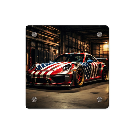 Acrylic Wall Art Panels American Flag Porsche 4