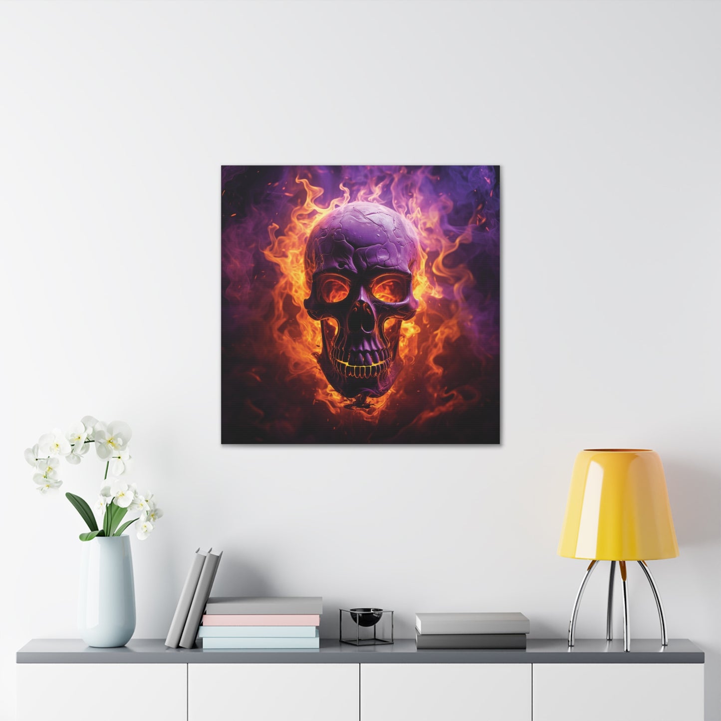 Canvas Gallery Wraps Skull Flames 3