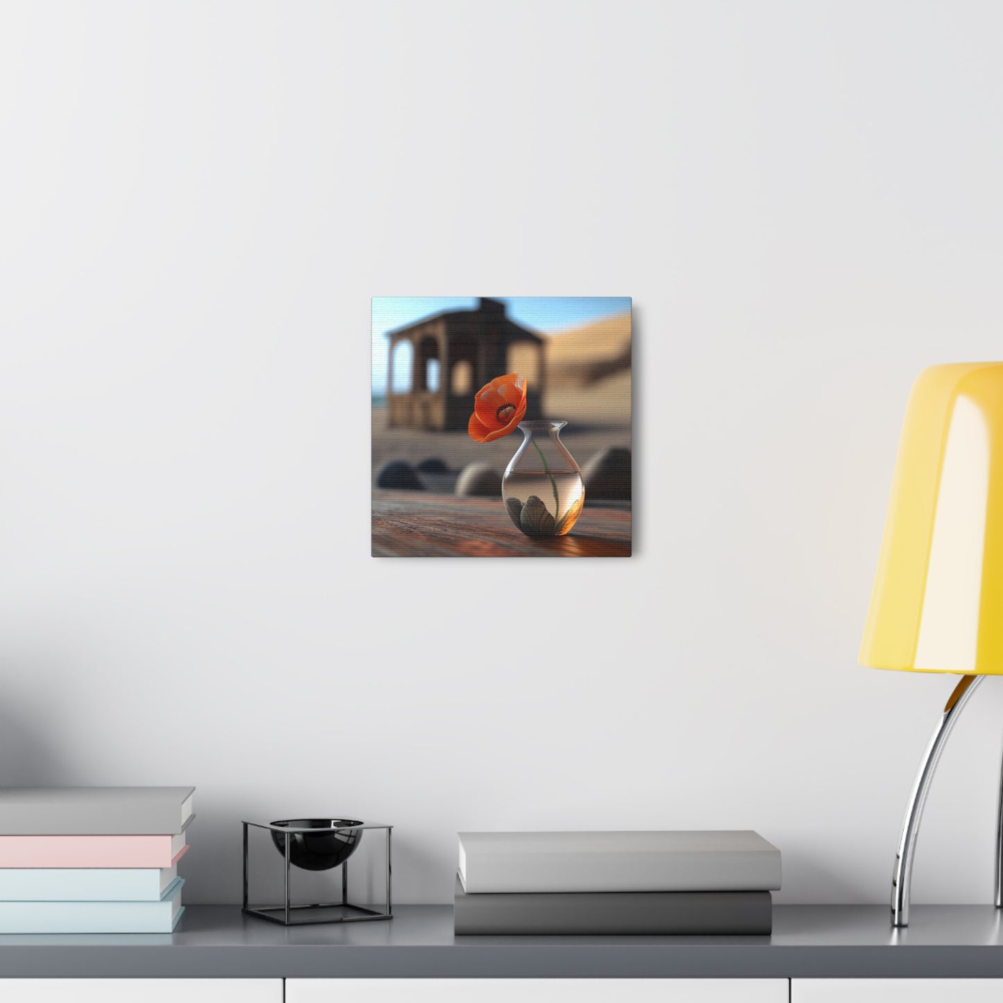 Canvas Gallery Wraps Poppy in a Glass Vase 1