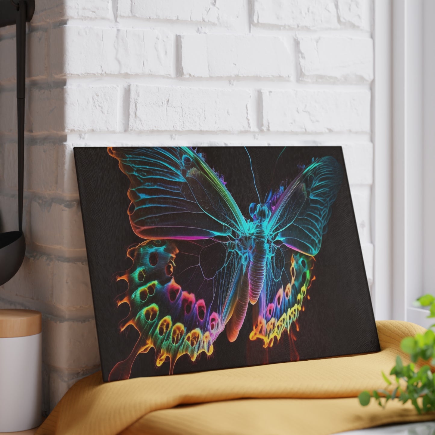 Glass Cutting Board Thermal Butterfly 2