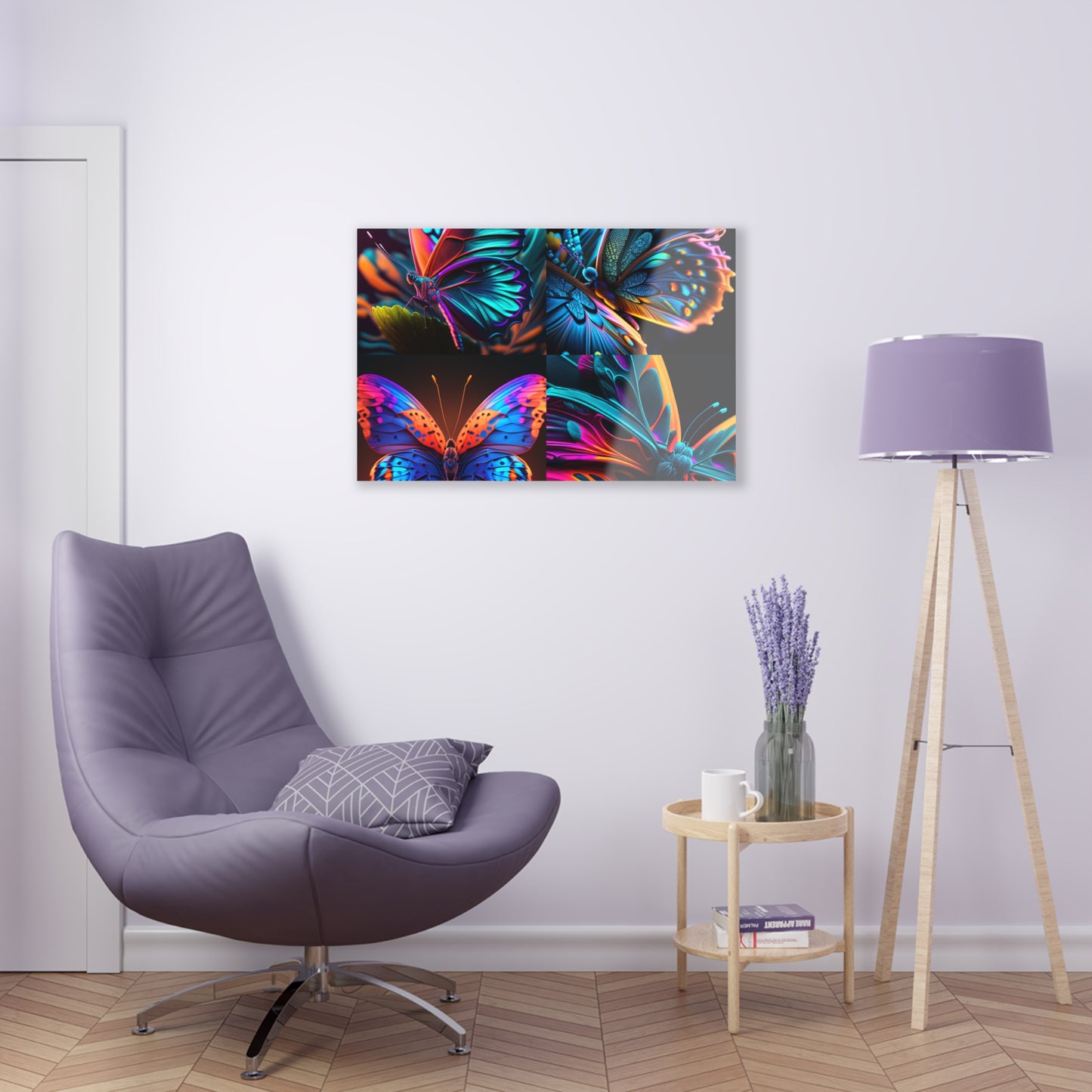 Acrylic Prints Neon Butterfly Macro 5