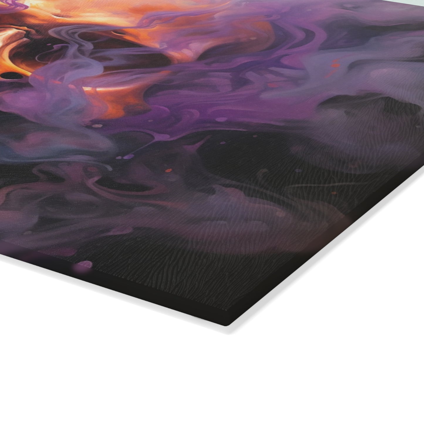 Glass Cutting Board Skull Flames 4