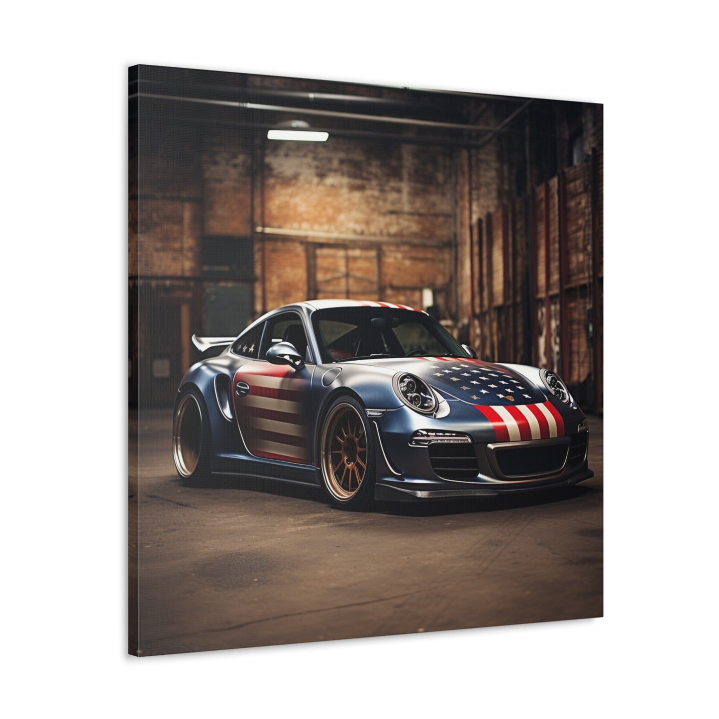 Canvas Gallery Wraps American Flag Porsche 1