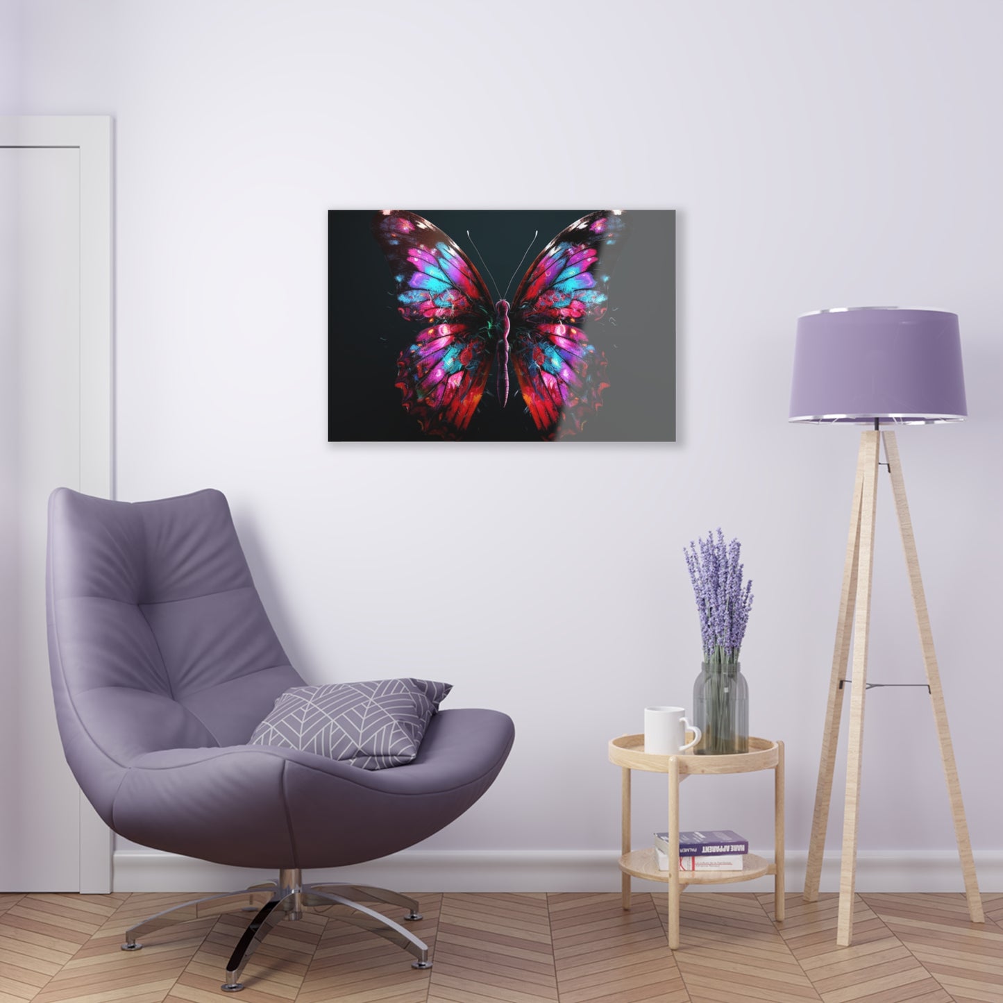 Acrylic Prints Hyper Colorful Butterfly Macro 3