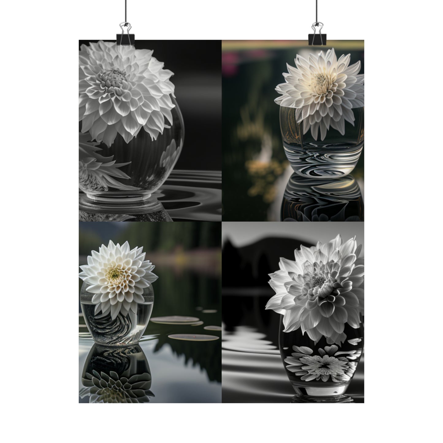 Premium Matte Vertical Posters White Dahlia 5