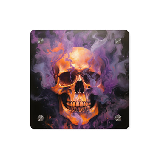 Acrylic Wall Art Panels Skull Flames 4