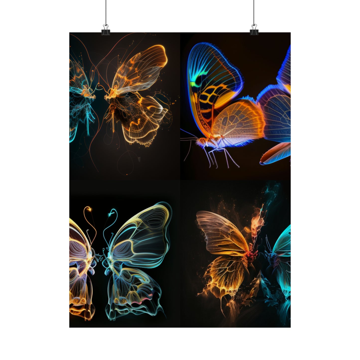 Premium Matte Vertical Posters Neon Glo Butterfly 5