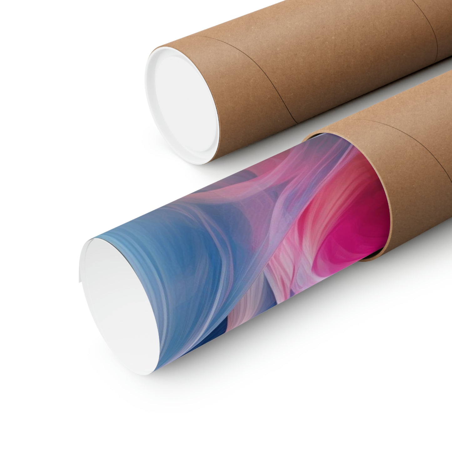 Premium Matte Vertical Posters Pink & Blue Tulip Rose 3