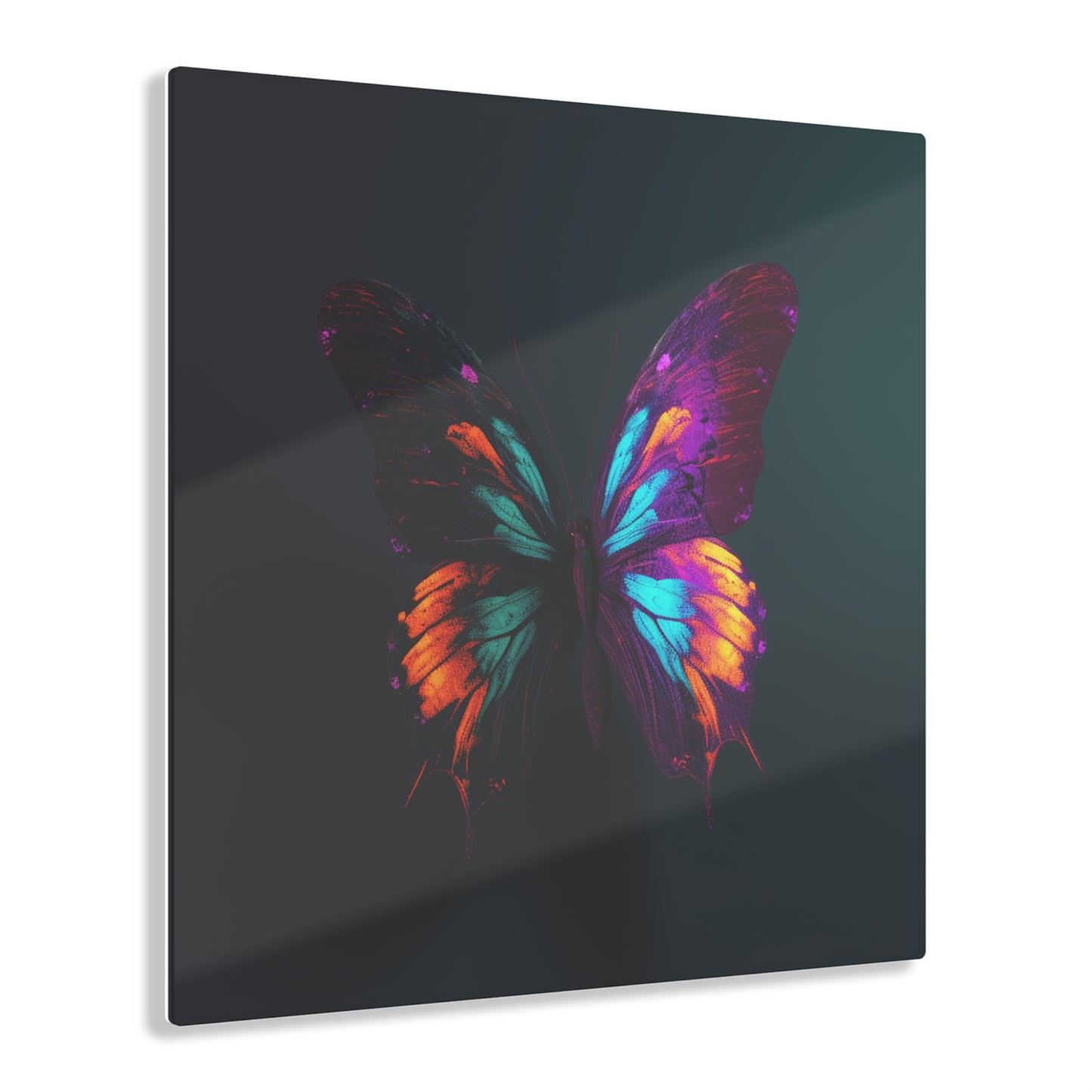 Acrylic Prints Hyper Colorful Butterfly Purple 2