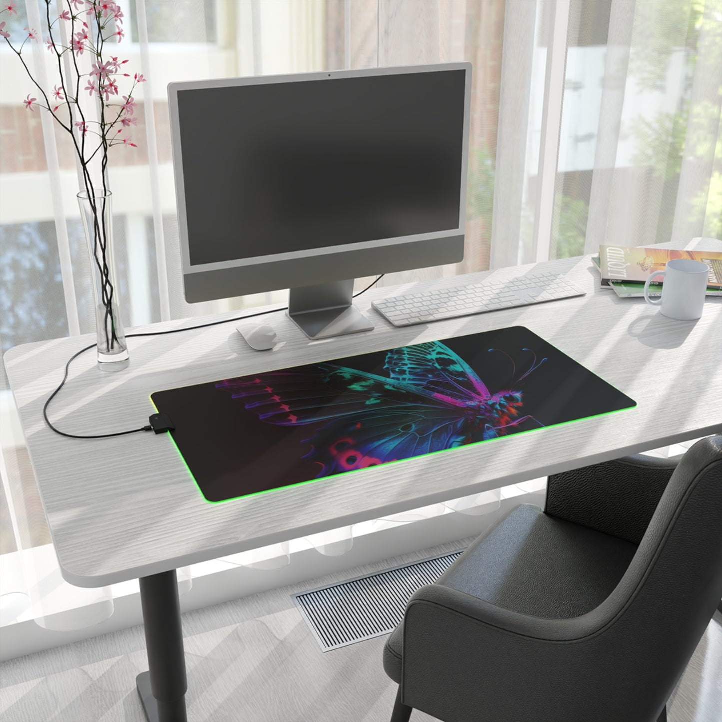 LED Gaming Mouse Pad Raw Hyper Color Butterfly 1