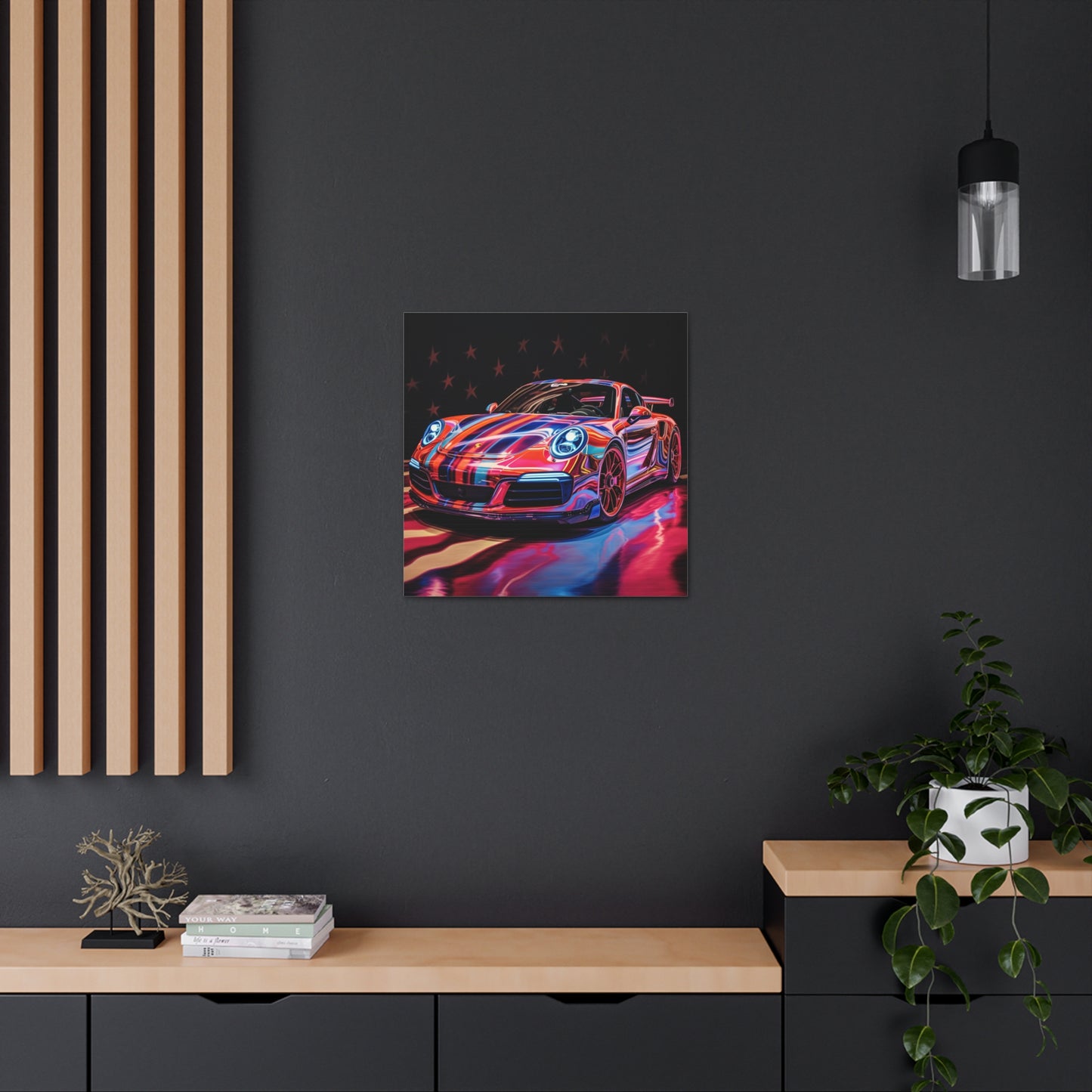 Canvas Gallery Wraps Macro American Flag Porsche 4