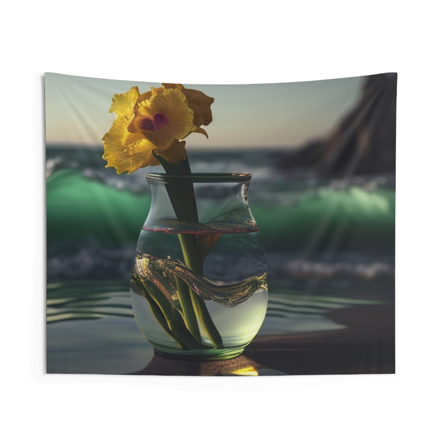 Indoor Wall Tapestries Yellow Gladiolus glass 1