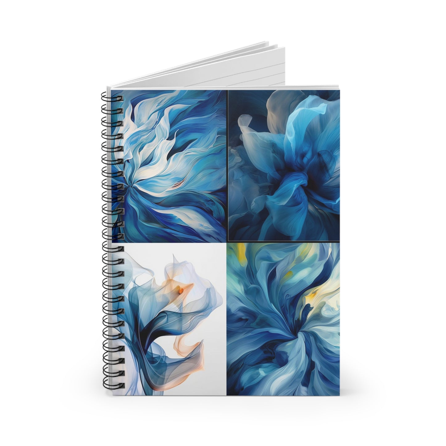 Spiral Notebook - Ruled Line Blue Tluip Abstract 5