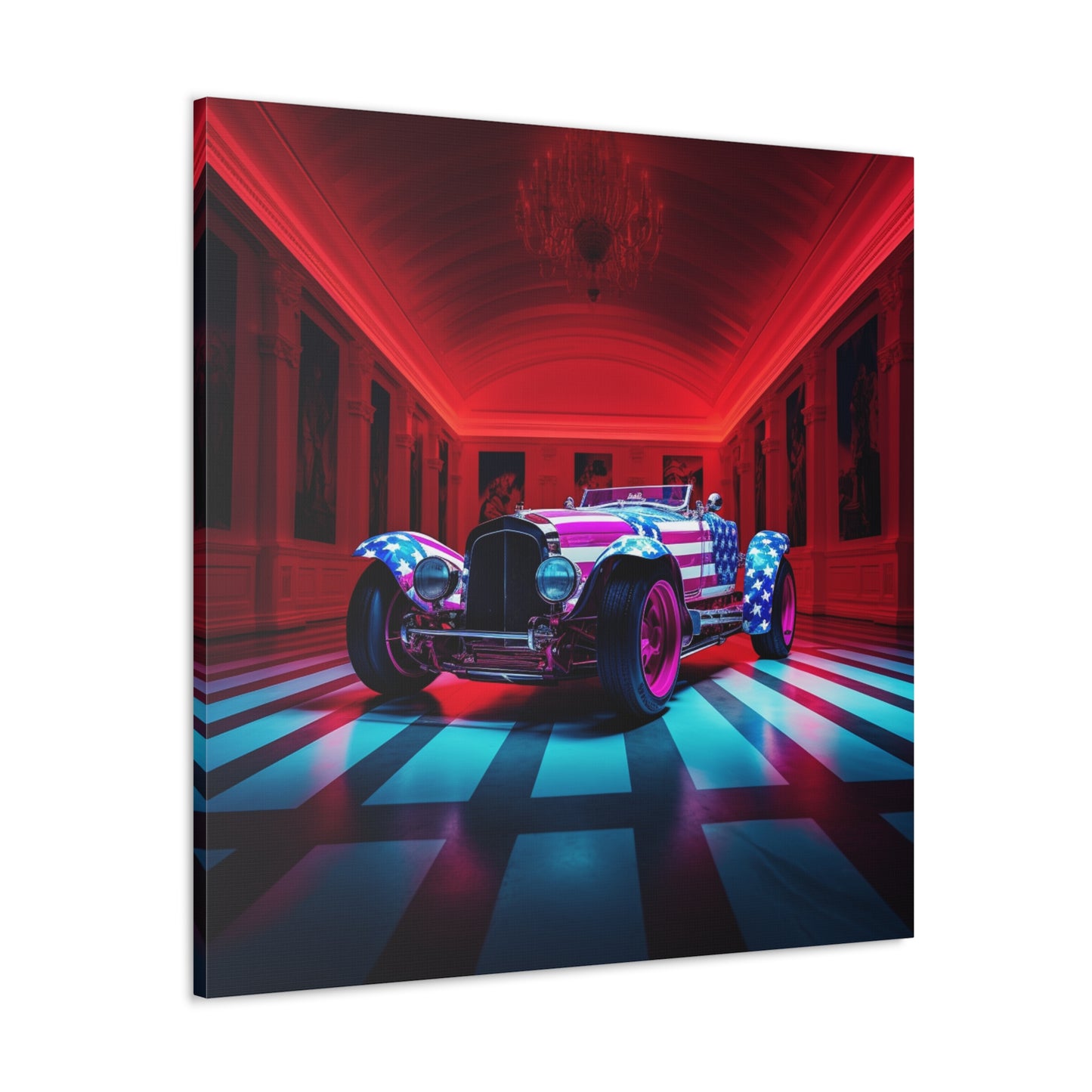 Canvas Gallery Wraps Macro Bugatti American Flag 3