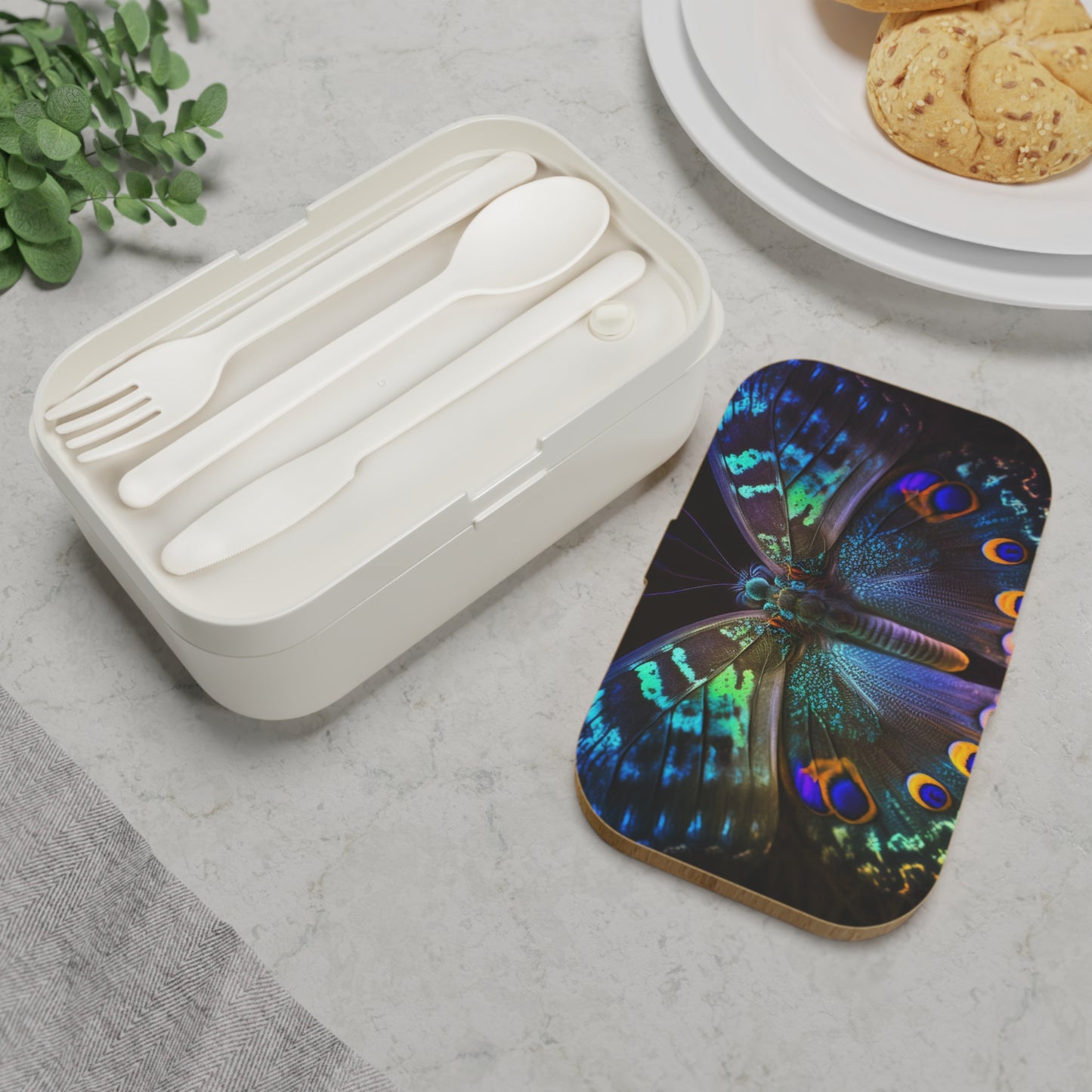 Bento Lunch Box Neon Hue Butterfly 3